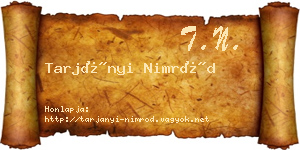 Tarjányi Nimród névjegykártya